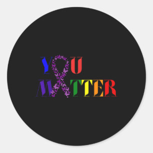 Cancer Awareness Care - You Classic Round Sticker