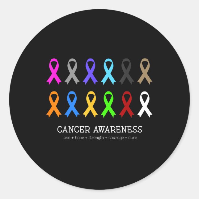 Cancer Awareness Clothing - Fight Cancer Ribbon  Classic Round Sticker (Front)