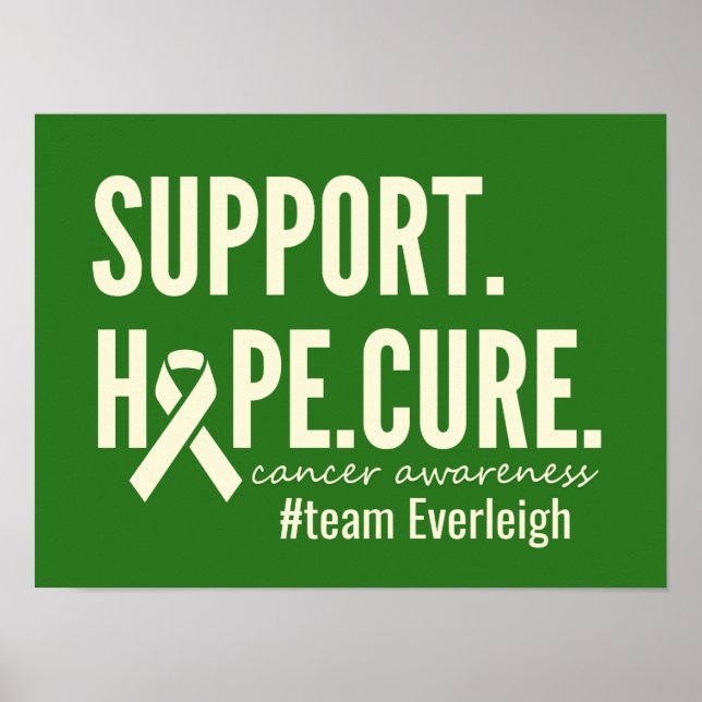 cancer awareness Custom name Poster Prints Sign (Front)
