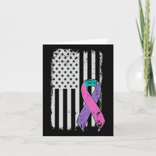 Cancer Awareness - Distressed Us American Flag Card