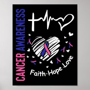 Cancer Awareness Faith Hope Love Poster