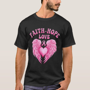 Cancer Awareness Faith-hope Ribbon Fight Heart Win T-Shirt