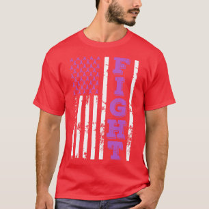 Cancer Awareness Fight American Flag 4th Of July H T-Shirt