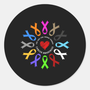 Cancer Awareness Fight Cancer Ribbon Classic Round Sticker