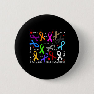 Cancer Awareness - Fight Cancer Ribbons 6 Cm Round Badge