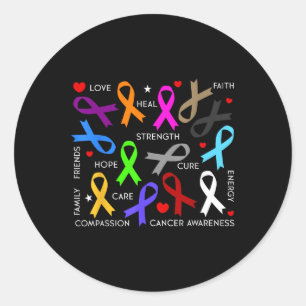 Cancer Awareness - Fight Cancer Ribbons  Classic Round Sticker