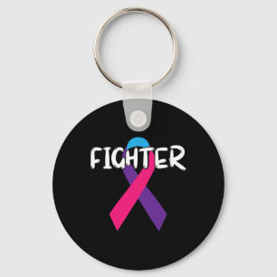 Cancer Awareness Fighter Support Ribbon Gift Key Ring