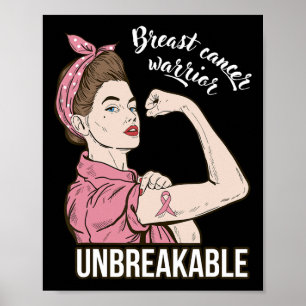 Cancer Awareness For Her Warrior Unbreakable Suppo Poster
