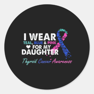 Cancer Awareness For My Daughter Costume Ribbon Classic Round Sticker