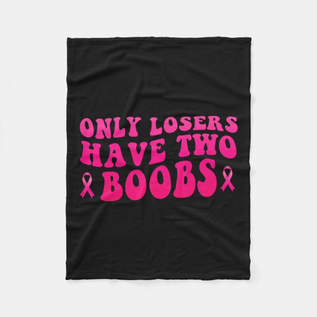 Cancer Awareness Funny Mastectomy  Fleece Blanket (Front)
