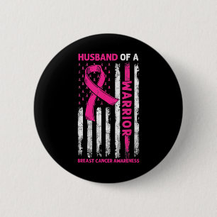 Cancer Awareness Husband Of A Warrior American Fla 6 Cm Round Badge