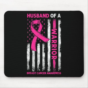 Cancer Awareness Husband Of A Warrior American Fla Mouse Mat