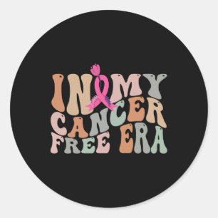 Cancer Awareness In My Cancer Free Era Groovy Warr Classic Round Sticker