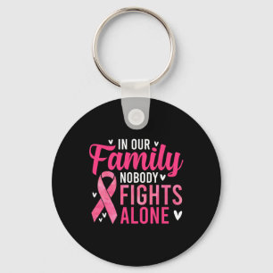Cancer Awareness - In Our Family Nobody Fights Alo Key Ring