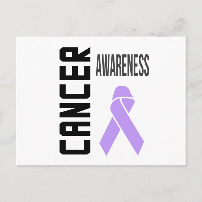 Cancer Awareness Lavender (all cancer) Ribbon Postcard (Front)