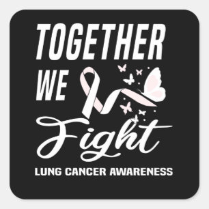 Cancer Awareness Lung Cancer World Cancer Day Square Sticker