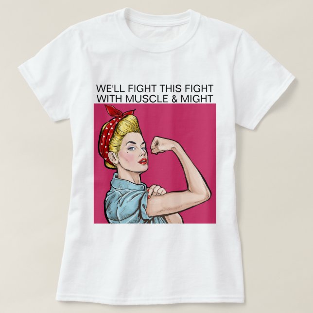 Cancer Awareness muscle and Might c SRF T-Shirt (Design Front)