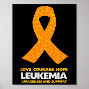 Cancer Awareness Orange Ribbon Poster