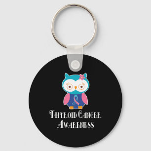 Cancer Awareness Owl Ribbon Key Ring
