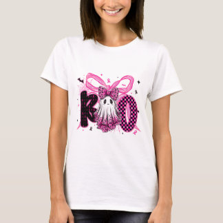 Cancer Awareness - Pink Halloween Ghost T-Shirt