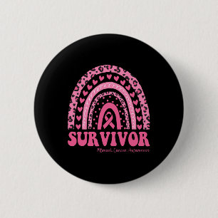 Cancer Awareness Pink Rainbow Breast Cancer Surviv 6 Cm Round Badge