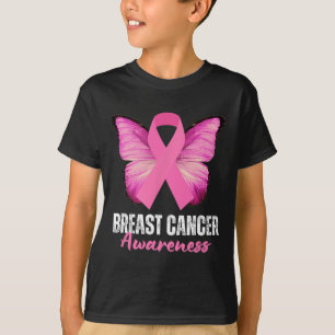 Cancer Awareness Pink Ribbon Butterfly T-Shirt