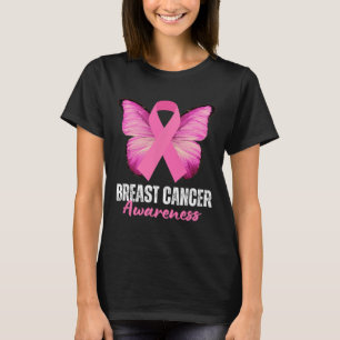 Cancer Awareness Pink Ribbon Butterfly T-Shirt