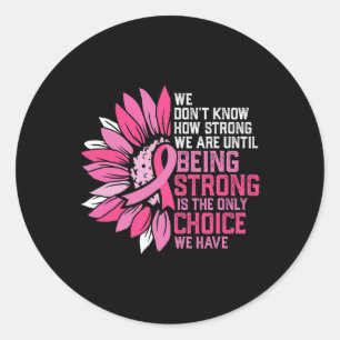 Cancer Awareness Pink Ribbon Sunflower Classic Round Sticker