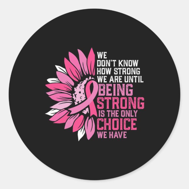 Cancer Awareness Pink Ribbon Sunflower  Classic Round Sticker (Front)
