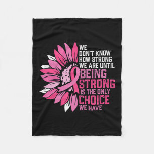 Cancer Awareness Pink Ribbon Sunflower Fleece Blanket