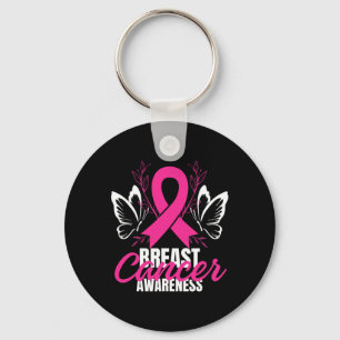 Cancer Awareness Pink Ribbon Support Squad Cancer  Key Ring