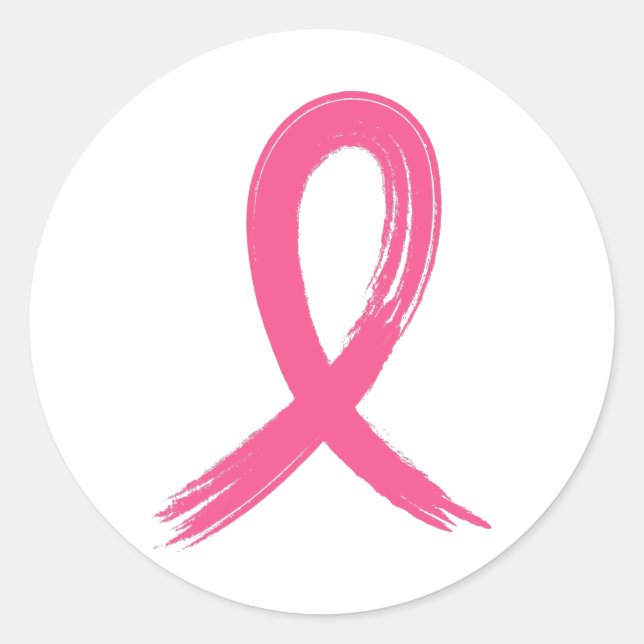 Cancer Awareness Ribbon Classic Round Sticker (Front)