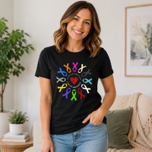 Cancer Awareness Ribbon Colours Heart Love Hope Ar T-Shirt
