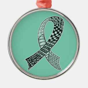 Cancer Awareness Ribbon Custom Colours Metal Tree Decoration
