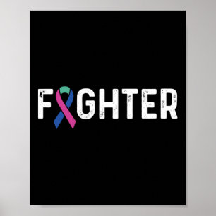 Cancer Awareness Ribbon Fighter Poster