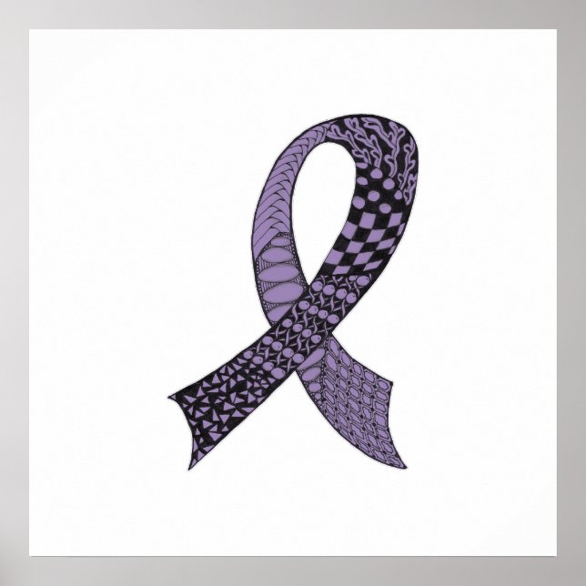 Cancer Awareness Ribbon In Any Color Poster (Front)