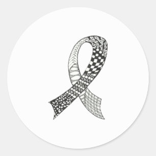 Cancer Awareness Ribbon In Any Colour Classic Round Sticker