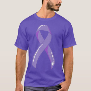 Cancer Awareness Ribbon Lavender Cancer Survivor F T-Shirt