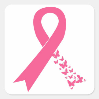 Cancer Awareness Ribbon Square Sticker