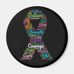 Cancer Awareness Ribbon Support Magnet