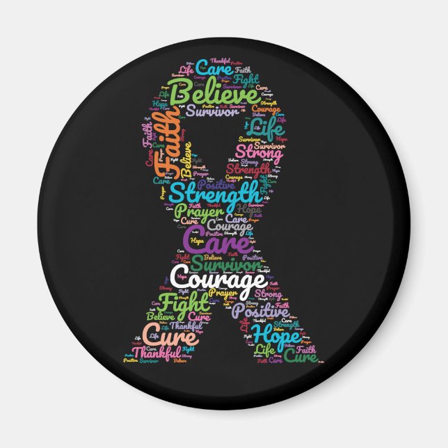 Cancer Awareness Ribbon Support Magnet (Front)