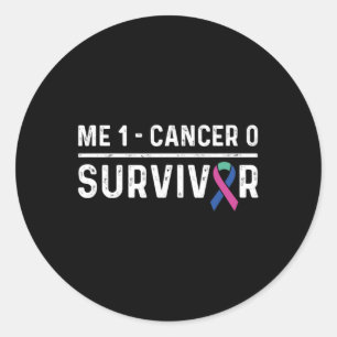 Cancer Awareness Ribbon Survivor Remission Classic Round Sticker