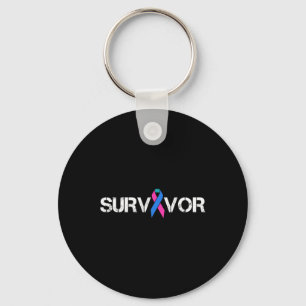 Cancer Awareness Ribbon Survivor Symbol Key Ring