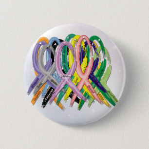 Cancer Awareness Ribbons 6 Cm Round Badge