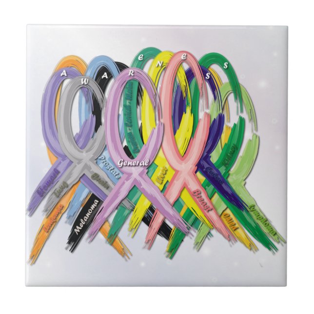 Cancer Awareness Ribbons Tile (Front)
