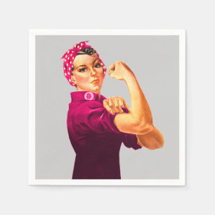 Cancer Awareness Rosie The Riveter Napkin