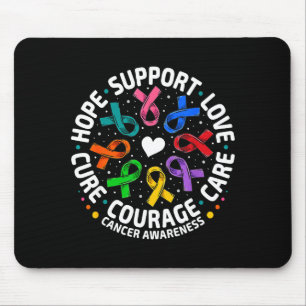 Cancer awareness shirts support ribbons cancer mouse mat