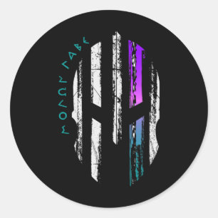 Cancer Awareness Spartan Warrior Helmet Thin Line  Classic Round Sticker