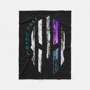 Cancer Awareness Spartan Warrior Helmet Thin Line  Fleece Blanket