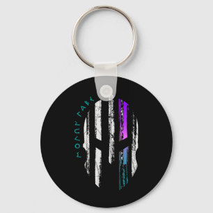 Cancer Awareness Spartan Warrior Helmet Thin Line Key Ring